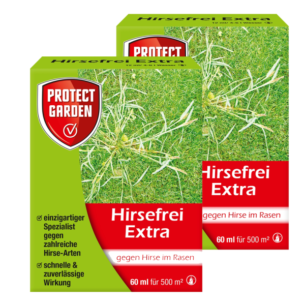 2 x Hirsefrei Extra 60ml für Gesamt 1000m2 - Aktionspack