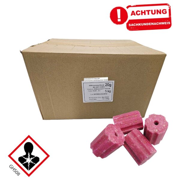 Festköder Difenacoum 5kg  (250x20g)